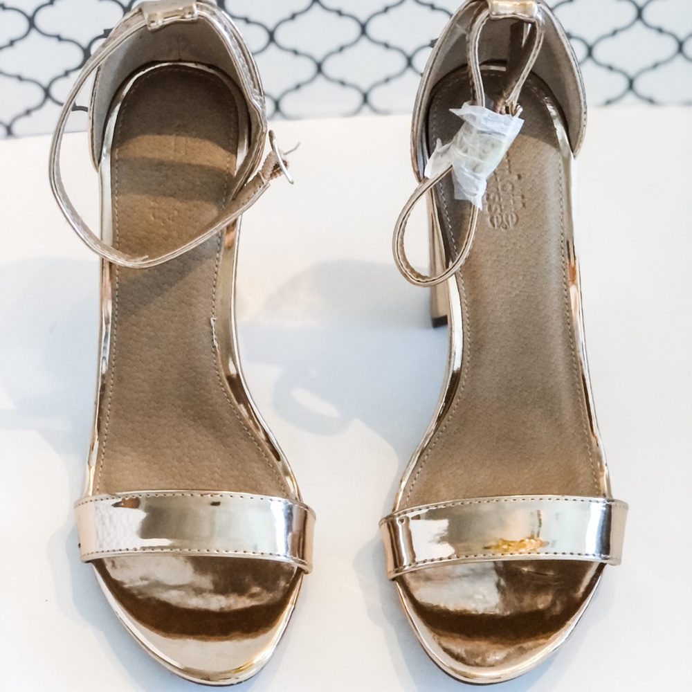 Charlotte Russe Metallic Rose Gold Heels